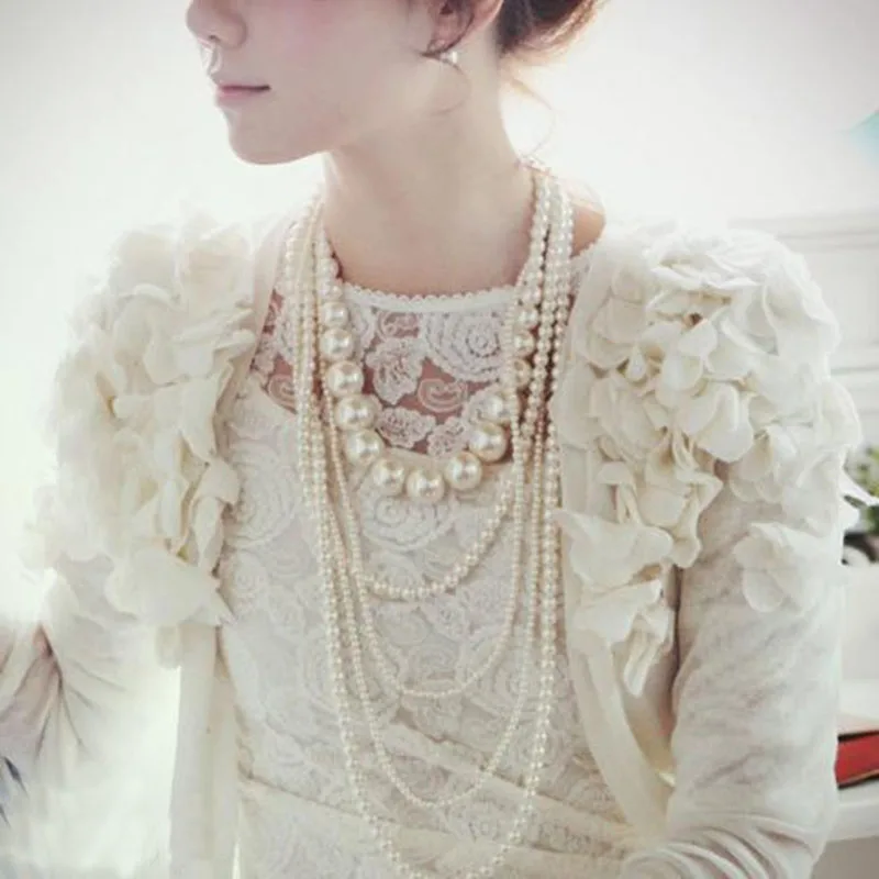 Вышитый бисером длинный мульти жемчужный элегантный великолепный принцесса невесты свитер цепи - Окраска металла: pa01
