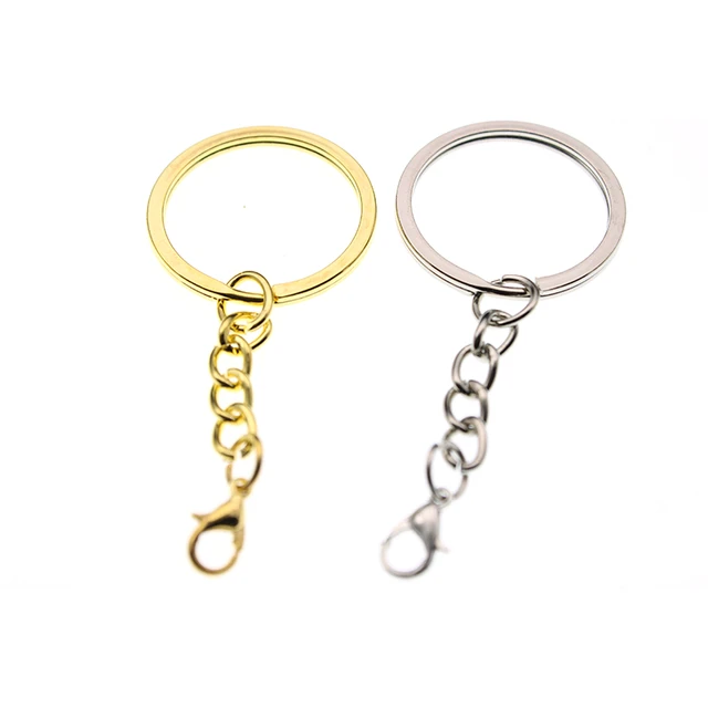 20pcs/lot Metal Key Rings Key Chains with Lobster Clasps Gold/Rhodium Color  Tone Keyrings Split Rings KeyChains Wholesale Z434
