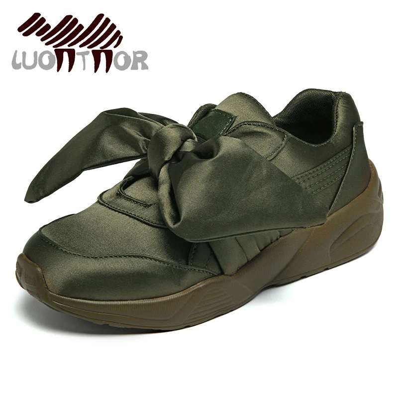 satin bow sneakers
