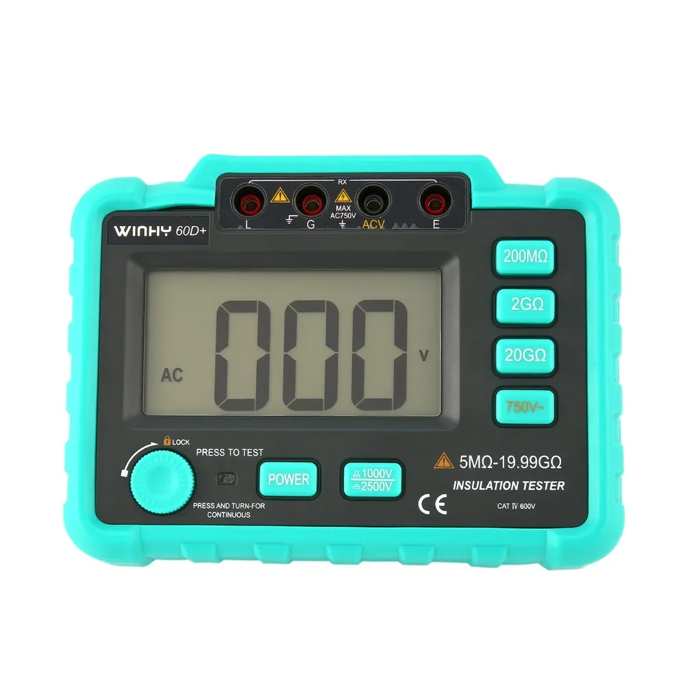 

WINHY 60D+ Digital Insulation Resistance Tester Earth Ground Meters Megger Megohmmeter Portable Volt Voltmeter Multimeter