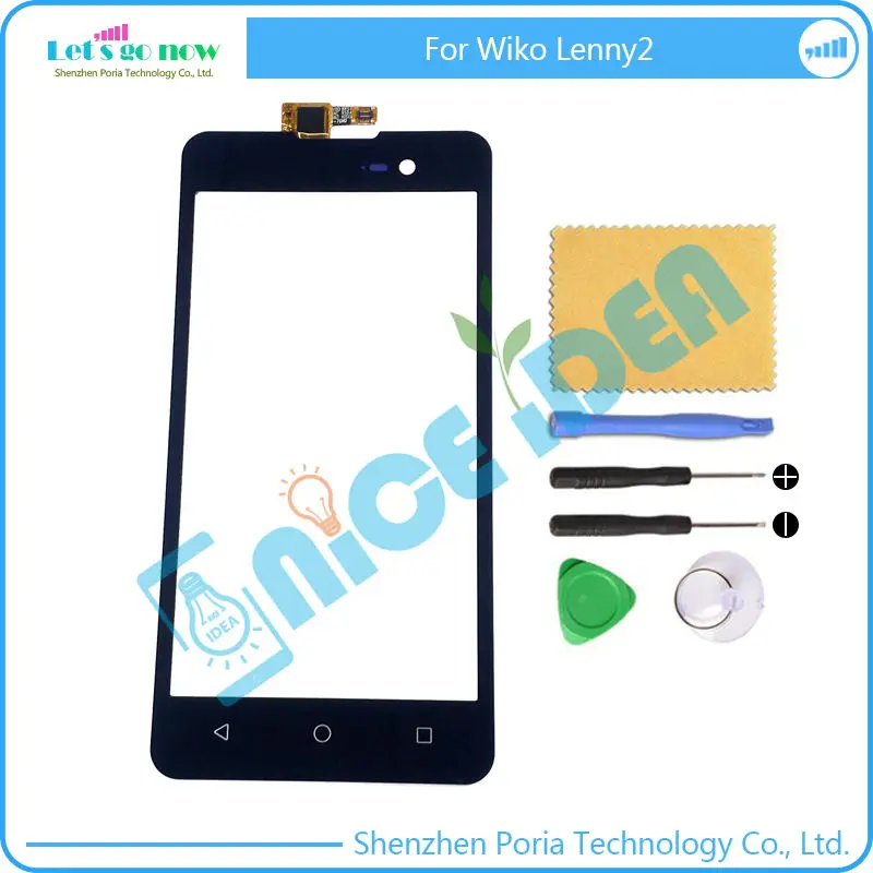 

New Black Front Glass Digitizer Touch Screen Replacement For Wiko Lenny 2 LCD Outer Glass Panel Lens+Free Tools