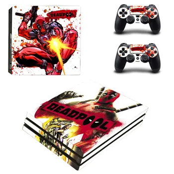 

8 Styles Deadpool Anime Design Sticker for Sony Playstation 4 Pro PS4 Pro Promotion Console +2Pcs Controller Protective Flim