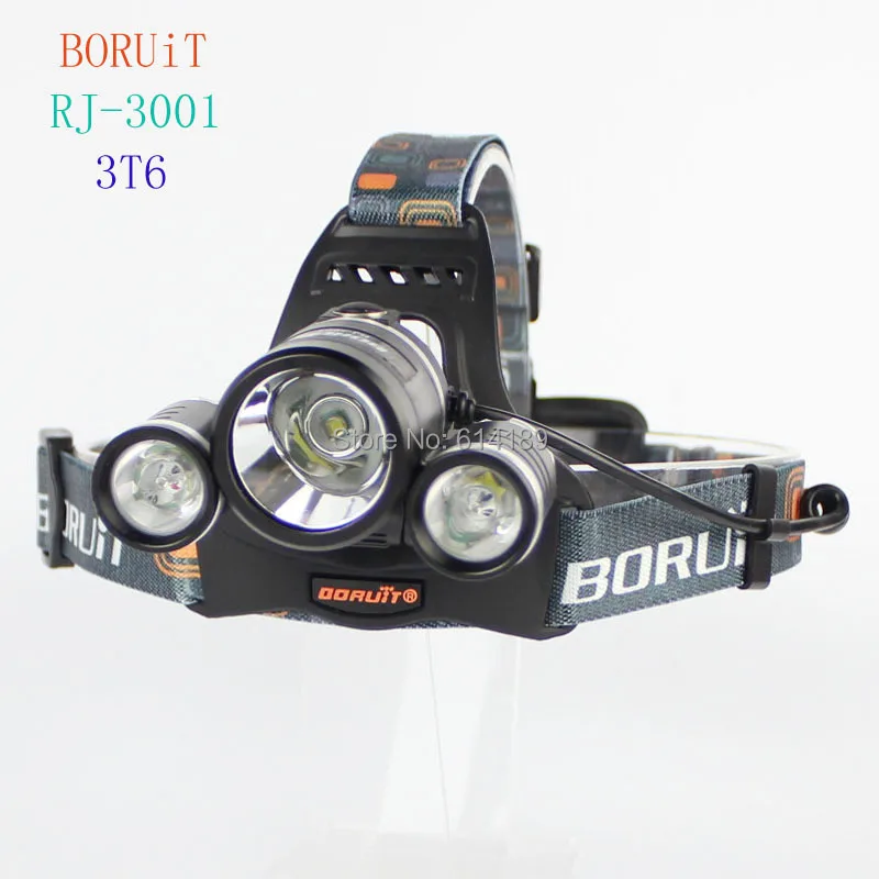 

BORUIT RJ-3001 3xCREE XML T6 5000 Lumens 4-Mode USB Rechargeable LED Headlamp (2x18650)