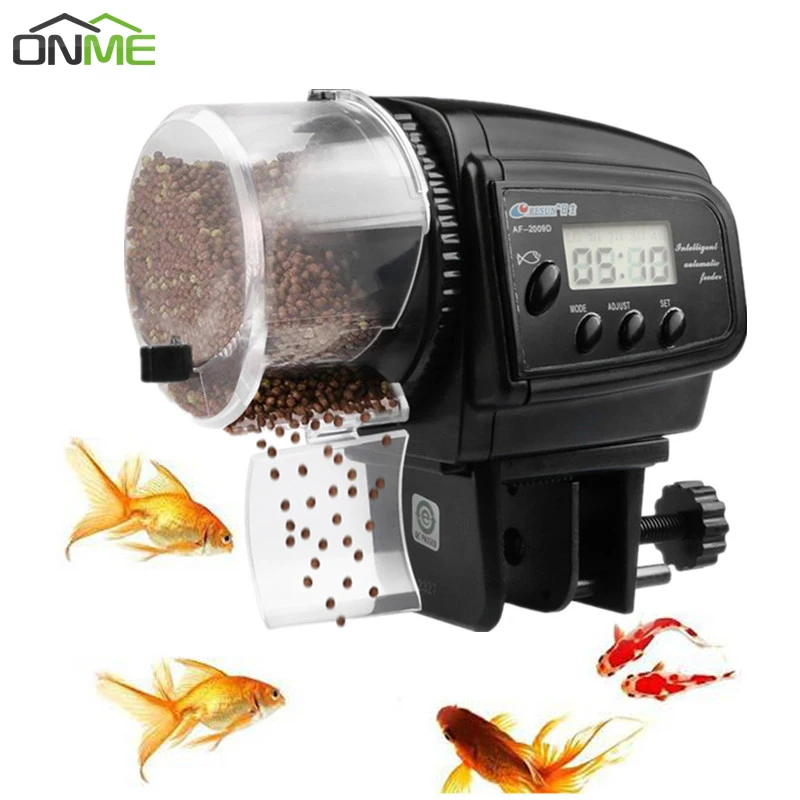Acheter Onme LCD distributeur automatique de nourriture pour poissons distributeur minuterie automatique réservoir alimentation Machine Aquarium automatique distributeur de nourriture poissons minuterie