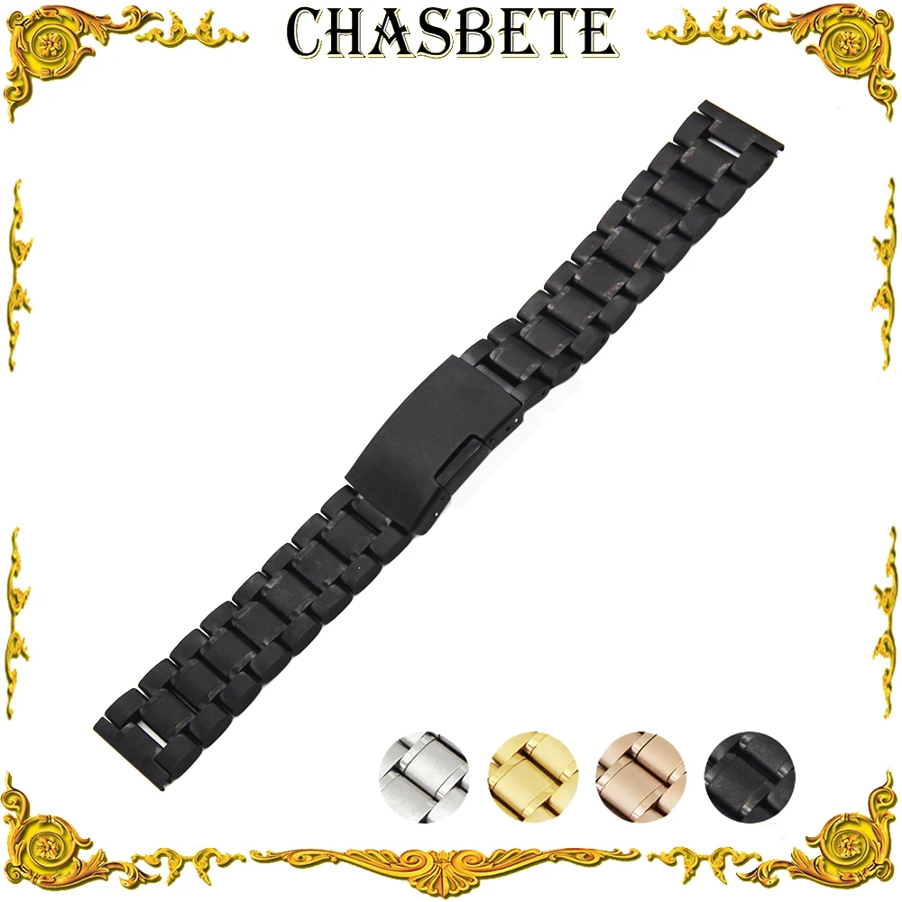

22mm Stainless Steel Watch Band for Asus ZenWatch 1 2 Men WI500Q WI501Q Metal Strap Wrist Loop Belt Bracelet Black + Pin + Tool