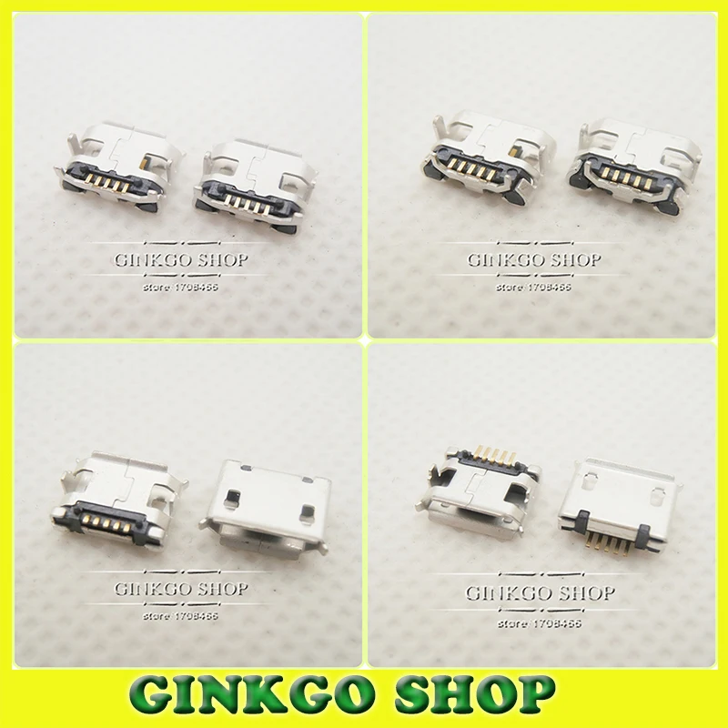 4 модели 200 шт 7 2 мм разъем Micro usb 5Pin jack DIP sockect для мобильного телефона планшетный ПК