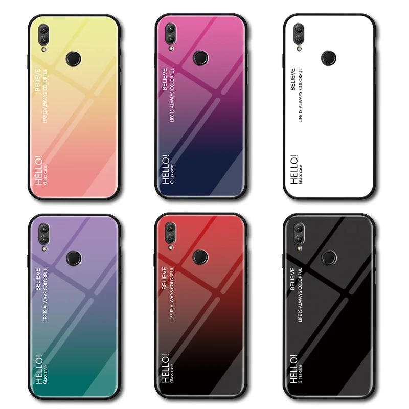 Чехол MUCHI для Huawei Honor 8X твердая задняя панель из закаленного стекла с градиентом P