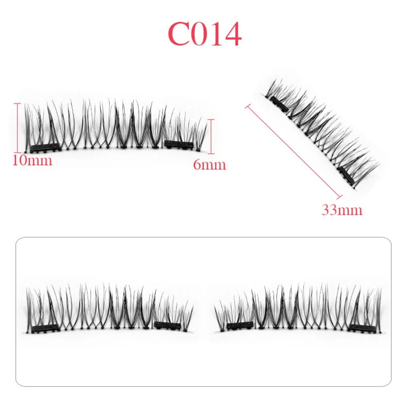 Накладные магнитные ресницы 6D магнитные ресницы с двойными магнитами долгое ношение без клея Поддельные ресницы на магните cilio postico