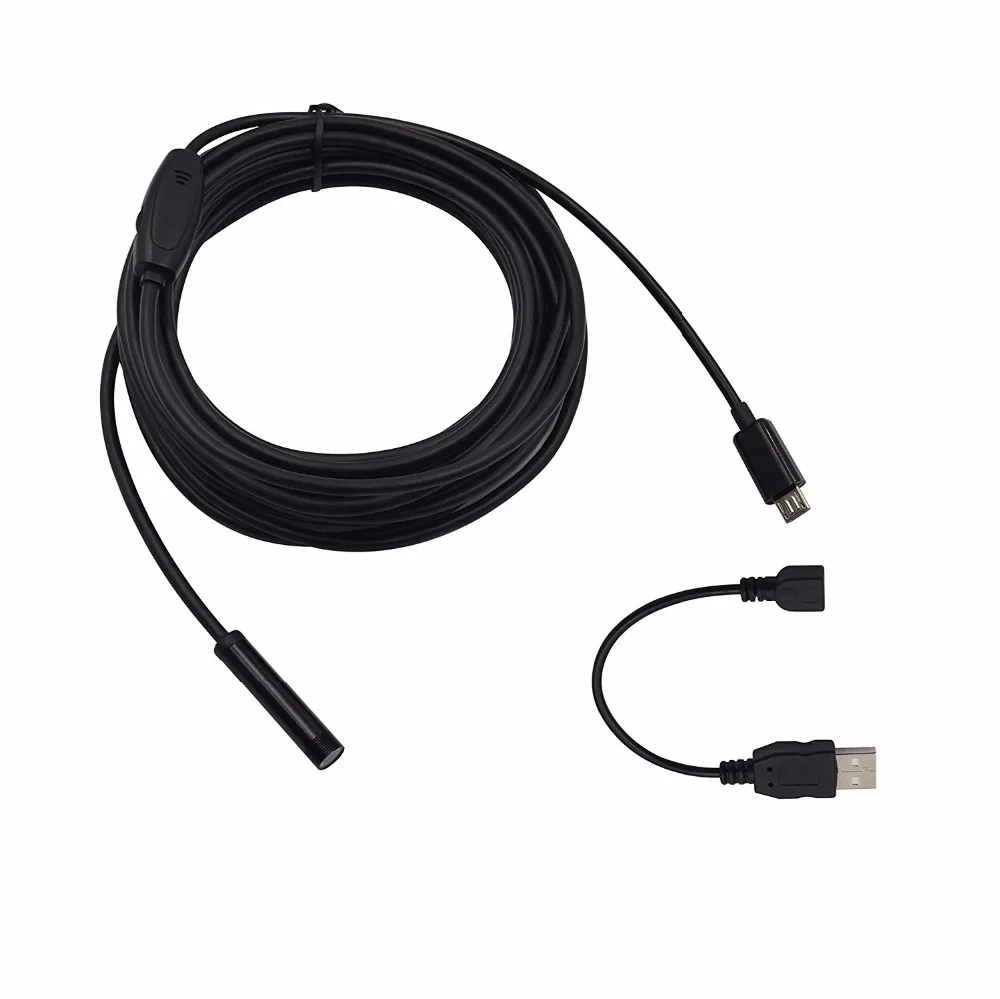 USB Endoscope, 7mm 5M 6 LED HD Endoscope for Android Phone with OTG and