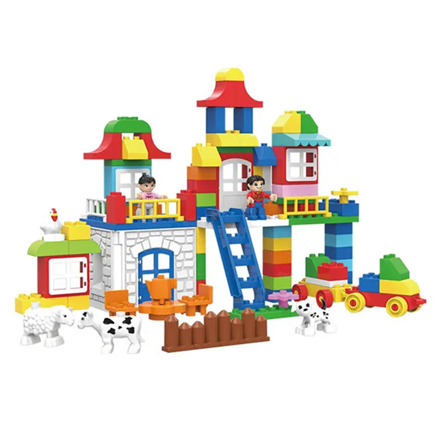 

DIY Colorful Building House Creative Building Block Castle Bricks Children Toys Compatible with Legoingly Duploe Christmas Gifts