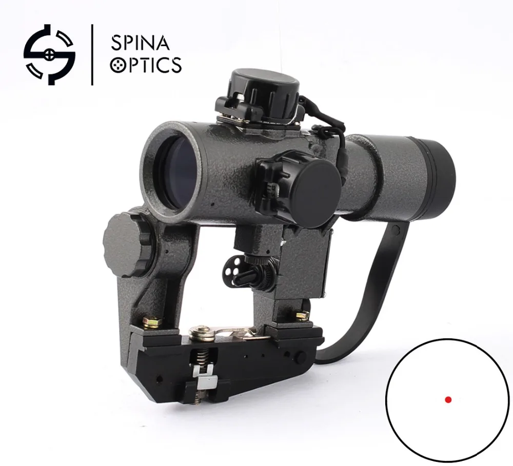 SPINA OPTICS 1X30 SVD Red Dot Sight Hunting RifleScopes Rifle Tactical CQB Optical Scope fit Tigr SKS Style Side Mount