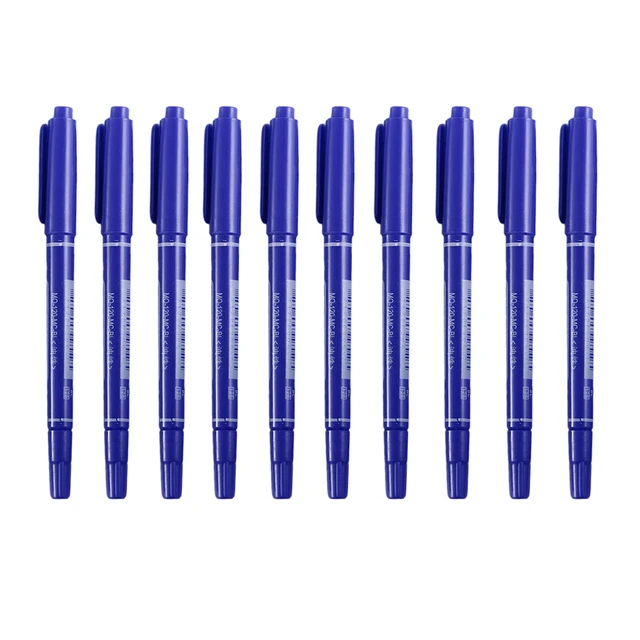 10pcs Professional Double Head Tattoo Skin Oily Marking Pen Durable Tattoo Supply Body Art Decoration Tools Blue Hot Selling 10pcs Professional Double Head Tattoo Skin Oily Marking Pen Durable Tattoo Supply Body Art Decoration Tools Blue Hot Selling
