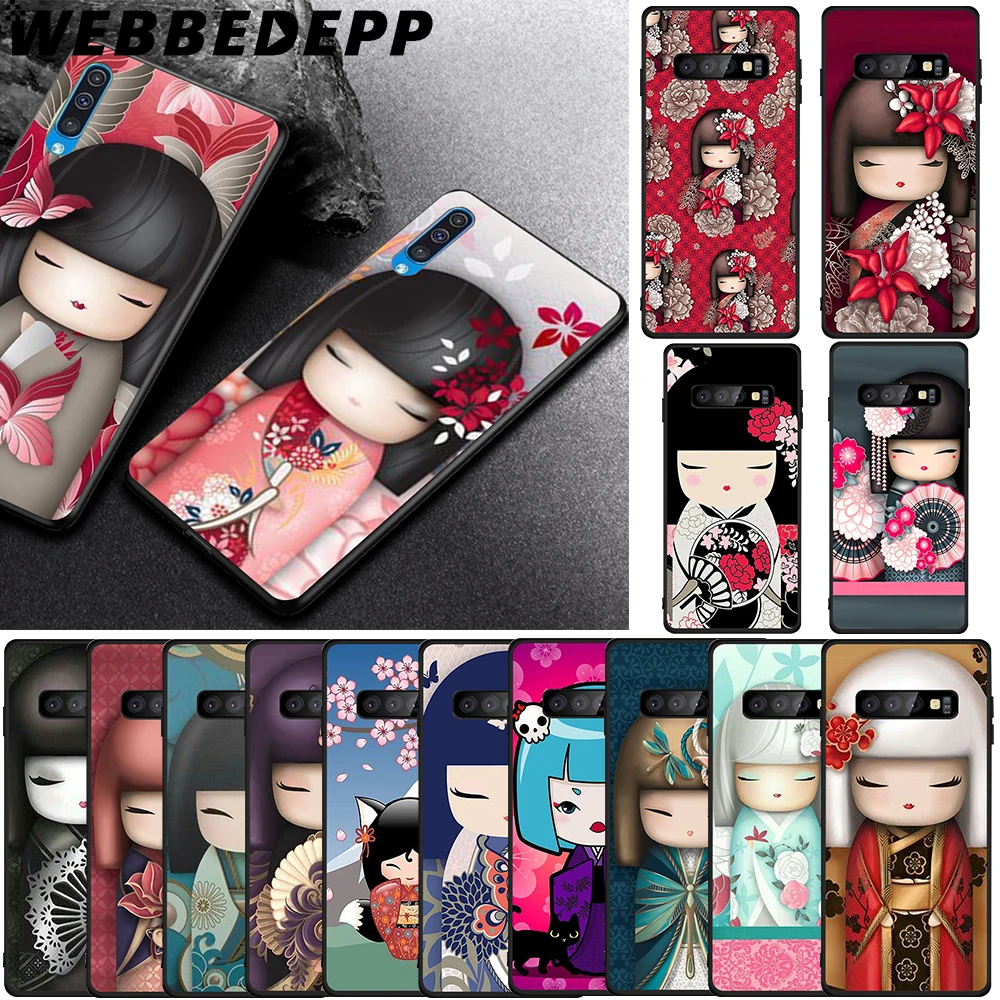 WEBBEDEPP kawaii японская кукла Kokeshi Мягкий ТПУ чехол для Samsung Galaxy S6 S7 Edge S8 S9 S10 Plus S10e |