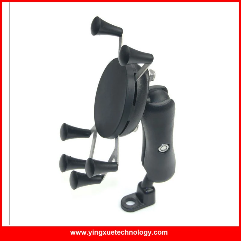 Motorcycle Bike MTB Bicycle Handlebar Mirror Rear View Mount Universal X Grip Cell Phone Holder for