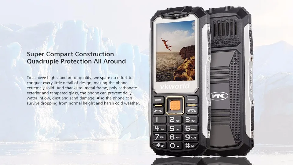 Новое поступление VKworld Stone V3S IP67 водонепроницаемый пылезащитный Небьющийся банк питания для мобильного телефона длинный режим ожидания открытый армейский светодиодный