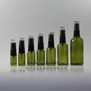 

30ml olive green Glass lotion bottle with black plastic pump,cosmetic packing,cosmetic bottle,packing for liquid