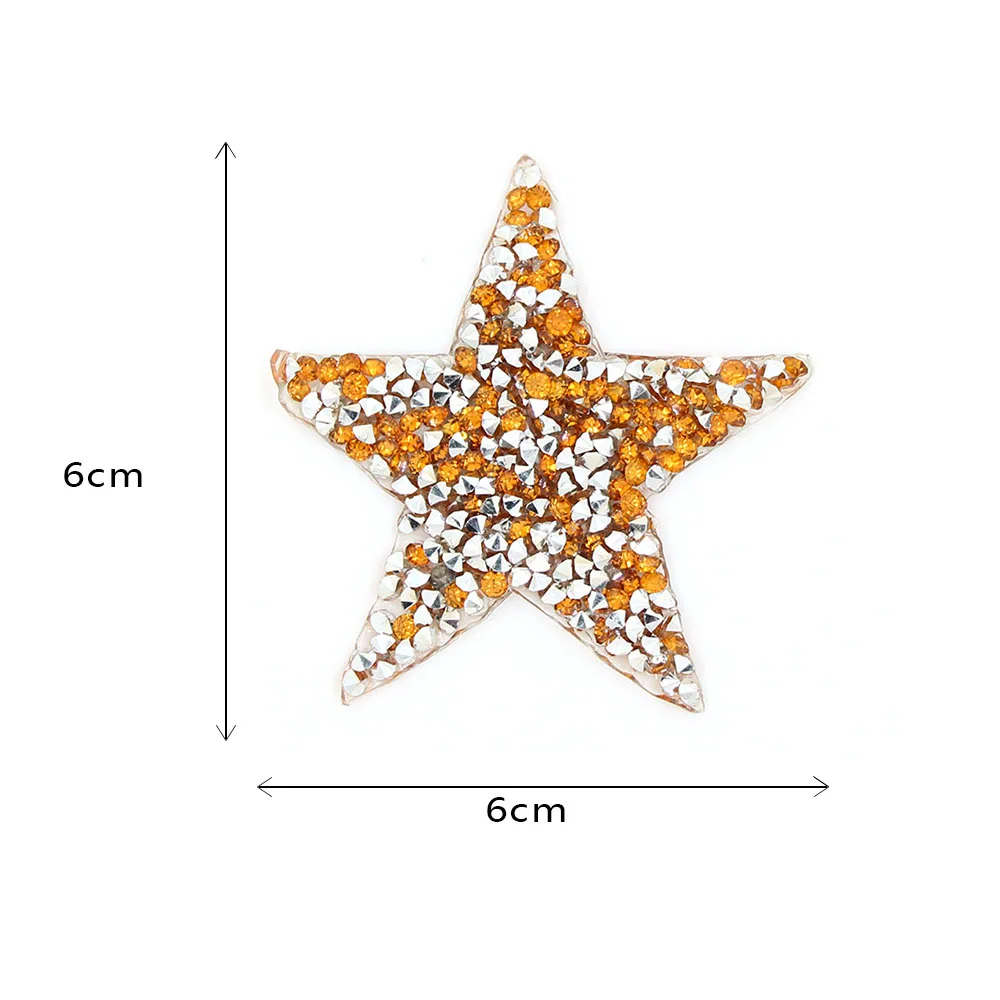 6x6 см звезда кристалл патчи красочные термо-Стикеры для одежды на одежду блесток железа на патч для футболки аппликации для девочек ремесла DIY