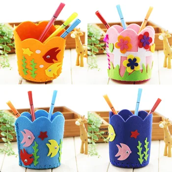 

DIY Nonwoven Pen holder Children's hand-made toys Kindergarten Educational toys Creative paste production Sticker Gift 1PCS