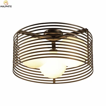 

Modern led ceiling lights luminarias White Glass Ball ceiling lamp Black iron light bedroom deckenleuchten deco lighting fixture