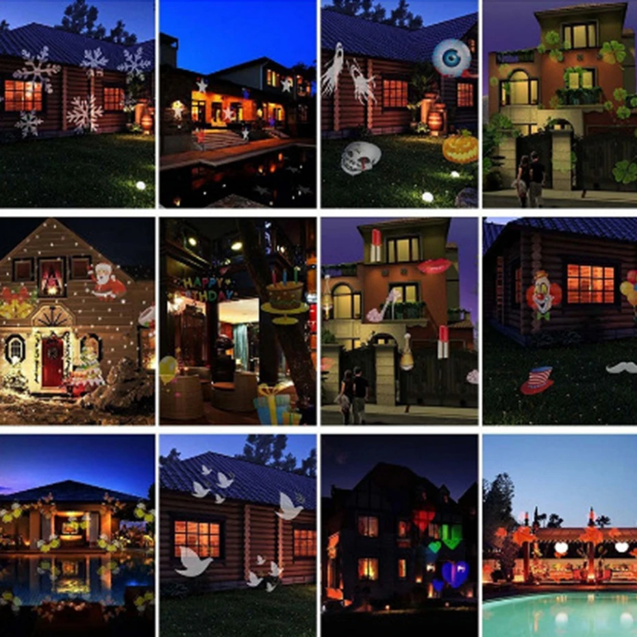

YINGTOUMAN 12 Pattern Christmas Snowflake Projector Outdoor LED Waterproof Disco Lights Home Garden Star Light Indoor Decoration
