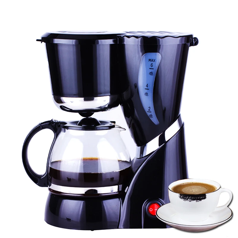 

0.6L Drip Coffee Maker Machine Electric Black Household Coffee Machine 6 Cup Tea Coffee Pot 220V Coffee Machine For Coffee Tea
