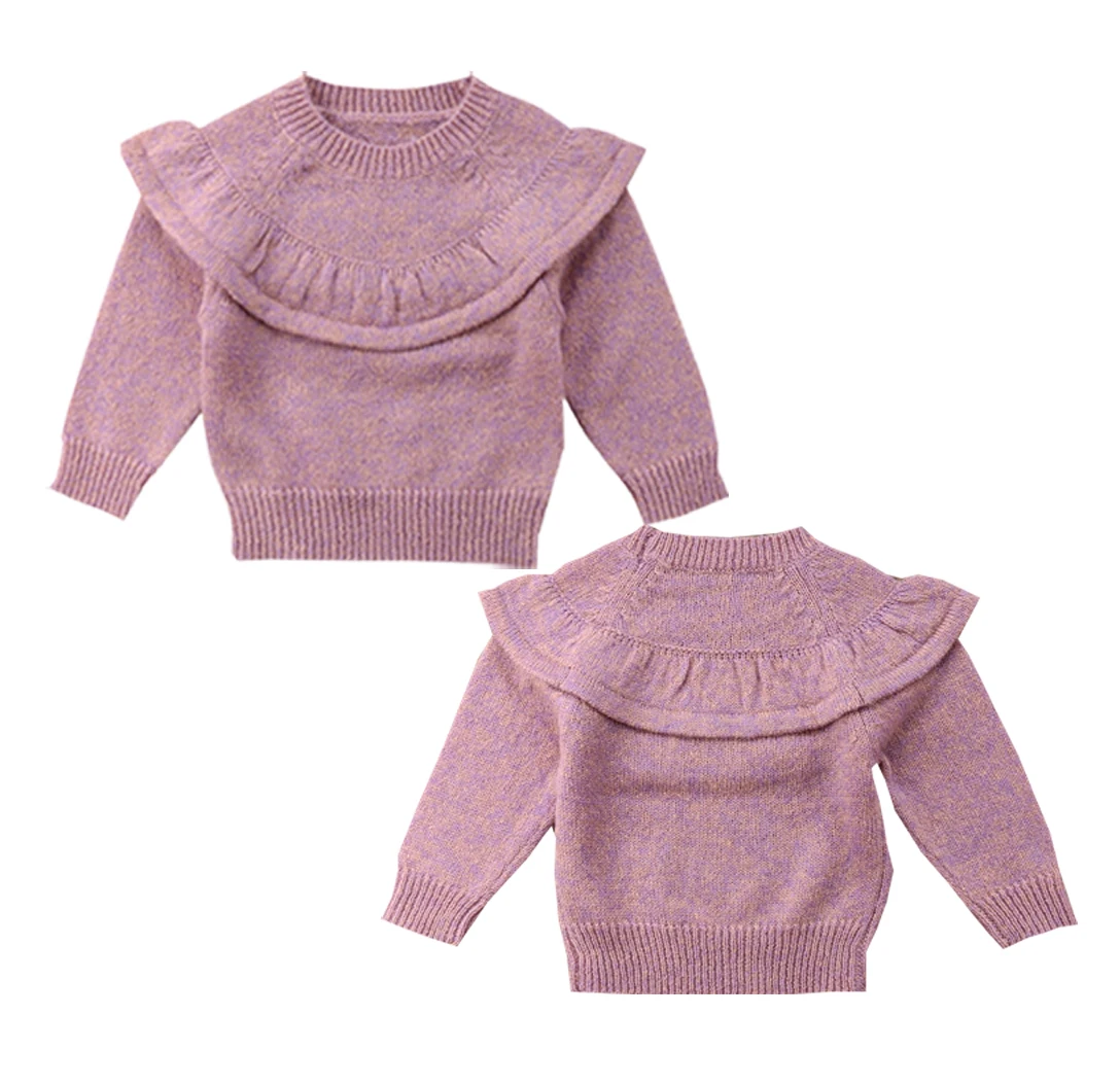 От 0 до 3 лет свитер для новорожденных; зимняя одежда для маленьких девочек; Детский Повседневный свитер с кружевом; топы; зимний теплый вязаный пуловер; Одинаковая одежда для сестер
