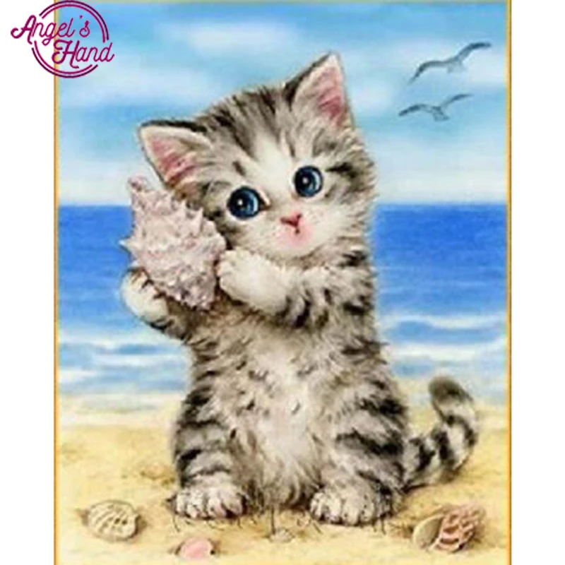 5D Diamond Painting Cross Stitch Embroidery Cat Full Square/Round Rhinestones Pattern Home Decoration Needle Craft Art | Дом и сад