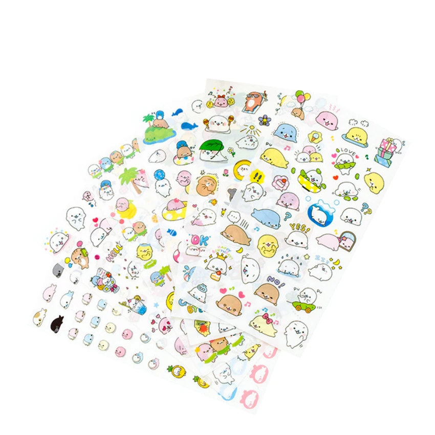 

6sheets/pack cute sea lion series scrapbook adhesive small sticker children dairy sticky decoration sticky label stationery