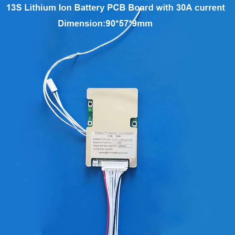 48V 13S печатная плата 54,6 V с 30A 40A постоянная разрядка тока и bms с выключателем включения для литиевых 18650 или Lipo батареи BMS