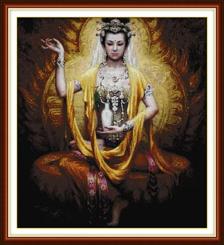 

Dunhuang figure Counted 11CT Printed 14CT DMC Cross Stitch Set DIY Chinese Cotton Cross-stitch Kit Embroidery Needlework