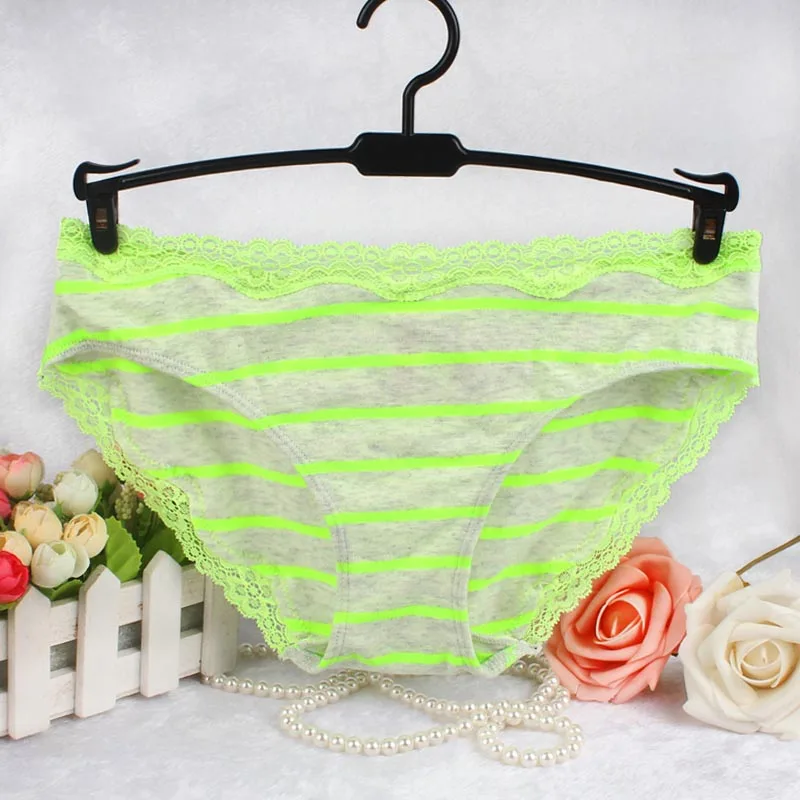 Hot Sexy Thong Petite Culotte Femme Briefs Women's Cotton Underwear Striped Sweet Dot Sexy Lace Panties For Women  (3)