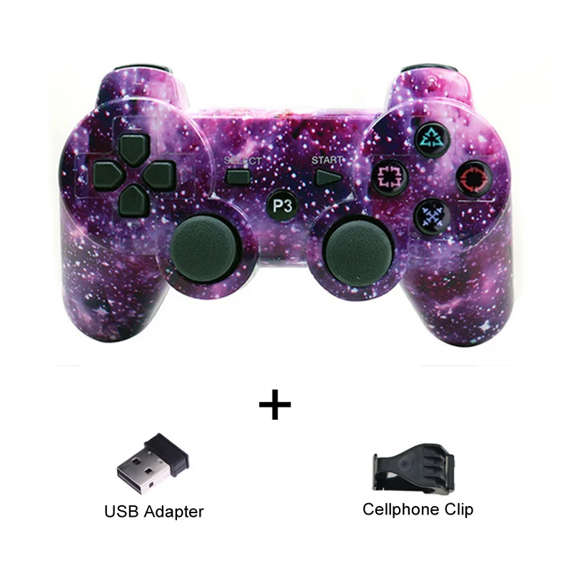 purple Беспроводной пульт управления Bluetooth для PS3/геймпад для смартфона для Dualshock3 джойстик для playstadi3 двойная вибрация SIXAXIS для ПК - Цвет: purple