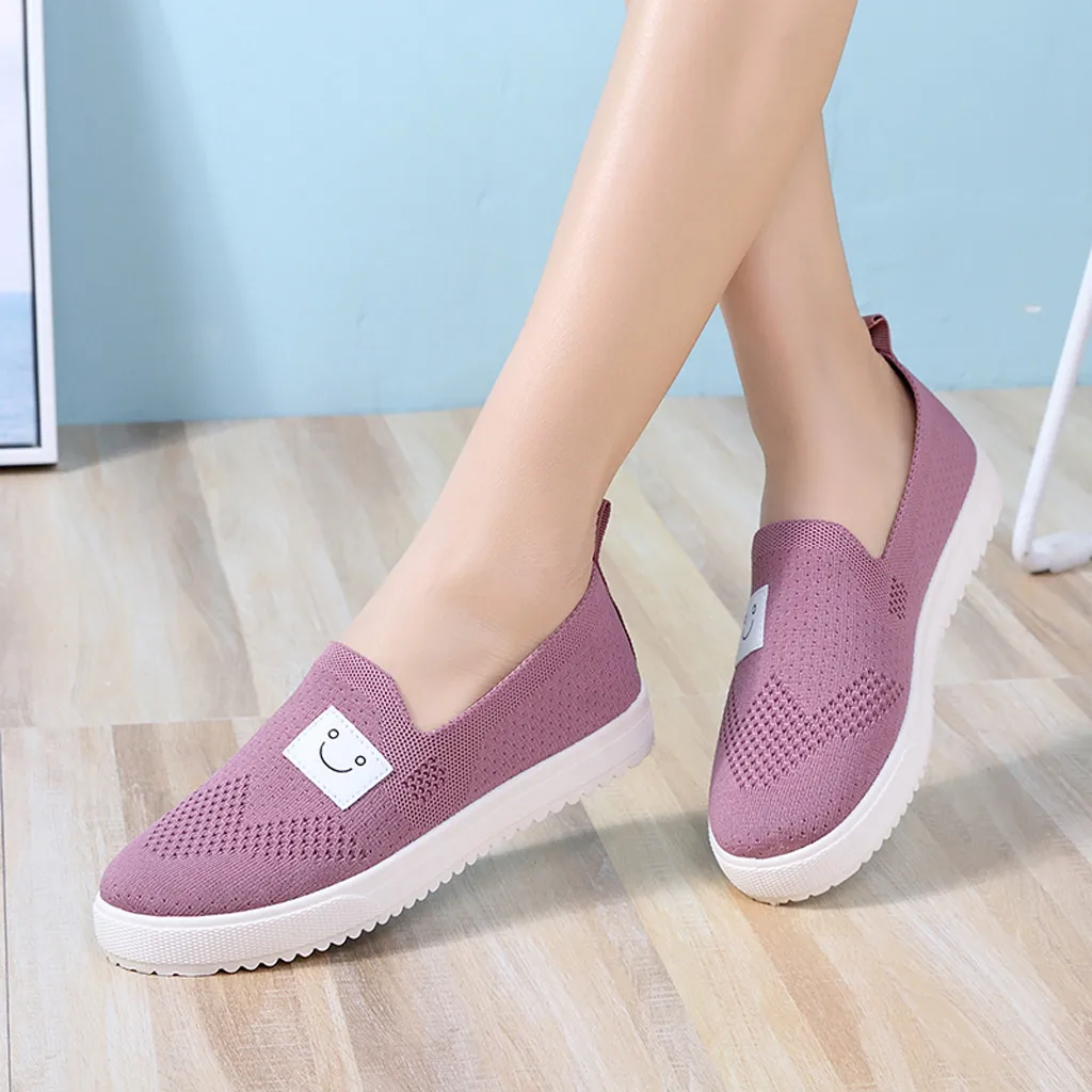 

YOUYEDIAN Mesh Summer Shoes Woman solid purple soft Cheap Casual Ladies shoes flat beach Shoes Women Sneakers for Walking#611G30