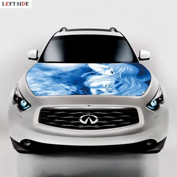 

LEFT SIDE Car Stickers Beauty Fresh Anime Fox Phoenix Flame 150*130cm Hood Car Styling Car Sticker Customize Size Stickers