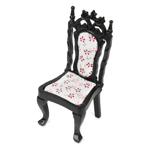 Cheap New 1/12 Dollhouse Miniature Vintage Furniture Living Room Chair Black Cheap New 1/12 Dollhouse Miniature Vintage Furniture Living Room Chair Black