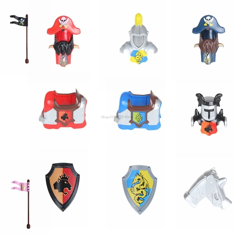 

Legoing Duplo Toys Shield Slide Helmet Big Size Building Blocks Accessories Toys Compatible Duploed Brick Toy Gifts Legoing City