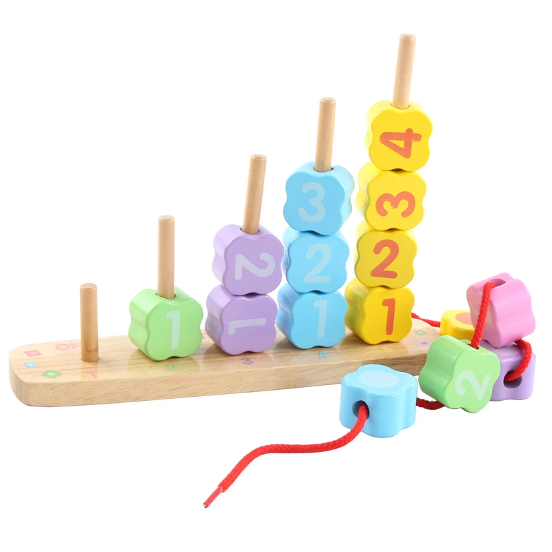 

Kids Wooden Balancing Blocks Multifunctional Beading Balance Blocks Baby Montessori Early Training Beads Blocks Toys Wood gift