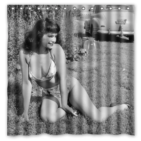 Pin-up Bettie Page Водонепроницаемая занавеска для душа домашняя занавеска для ванной s с 12 крючками полиэфирная ткань занавеска для ванной - Цвет: 8