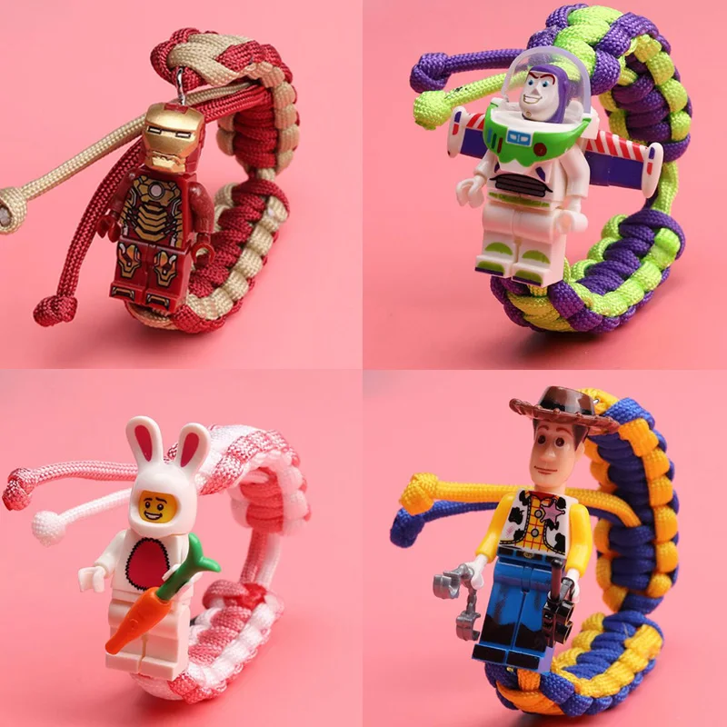 

Movie Toy Story 4 Figure Woody Buzz Lightyear Alien Building Block Bracelet Toys Marvel Avengers Iron man Stark Hulk Toys Gift