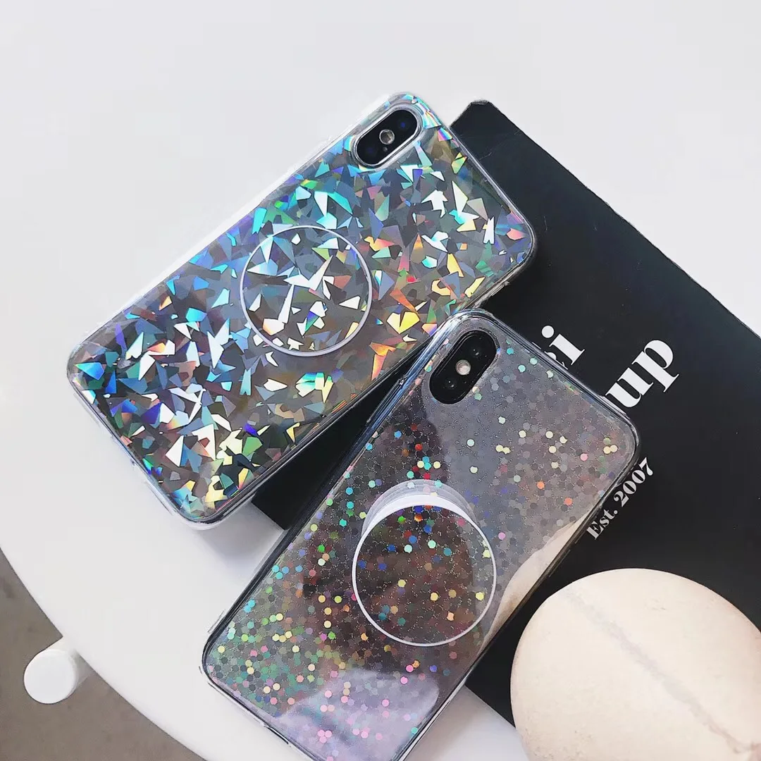 

NECONO Shiny Glitter Laser Mirror Phone Cases for iPhone X 7 7Plus Bling Case For iPhone 6 6s 6Plus 6sPlus 8 8plus Back Cover