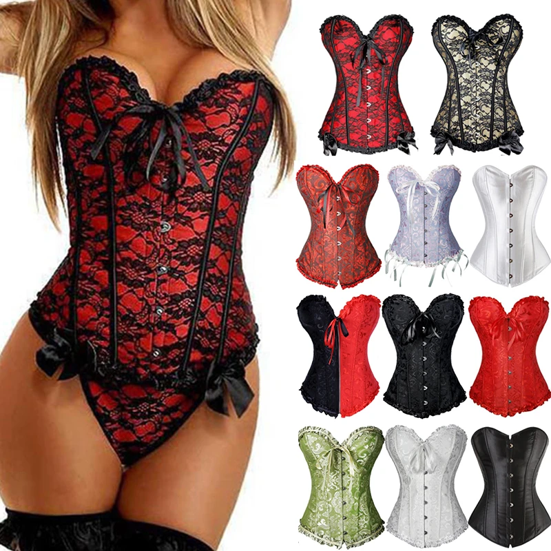 Online La srta. Moly Steampunk corset gótico Bustier huesos Overbust vestido de encaje 6XL de talla grande Top con efecto adelgazante cintura Cincher ropa para modelar