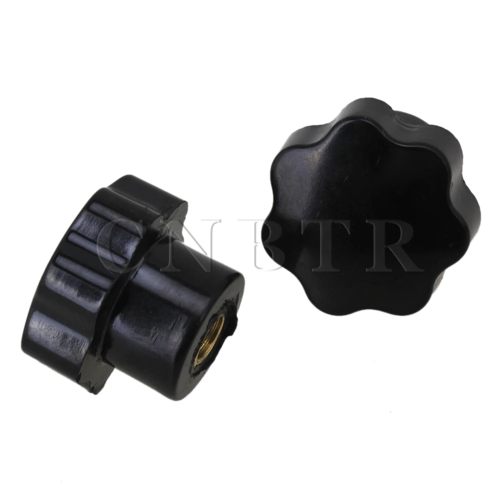 

CNBTR 5pcs Black Bakelite Screw On Type Star Head Clamping Knob M8 Female Thread Dia