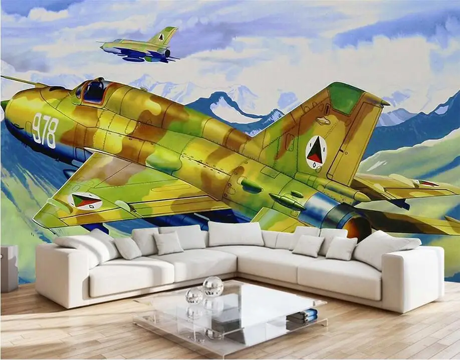 Custom photo 3d room wallpaper Non woven mural Vintage aircraft
