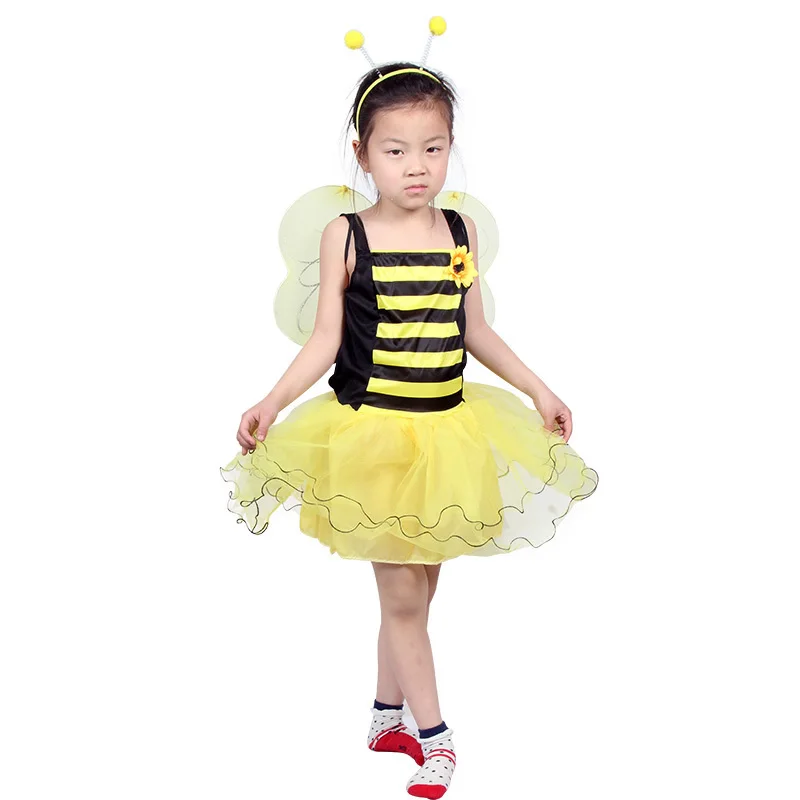 girl bee costume dress insect fairy party cosplay insects kids girl