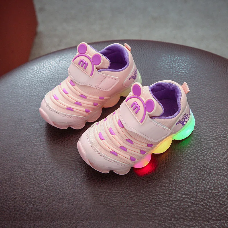 1-8 Years Old Led Shoes Kids 2019 Spring Sneakers For Children Mesh Breathable Children Sneakers Boys Girls Shoes Light