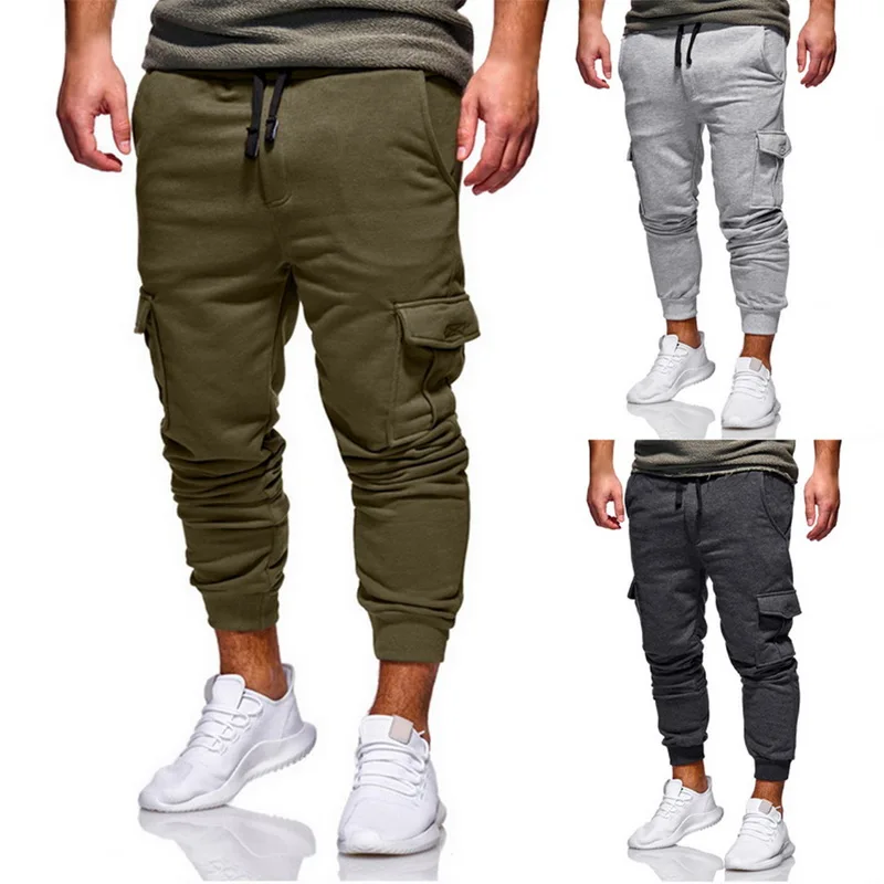 SHUJIN размера плюс 4XLMen брюки хип-хоп шаровары джоггеры модные однотонные эластичные талии тонкие брюки повседневные Карманы Мужские спортивные штаны