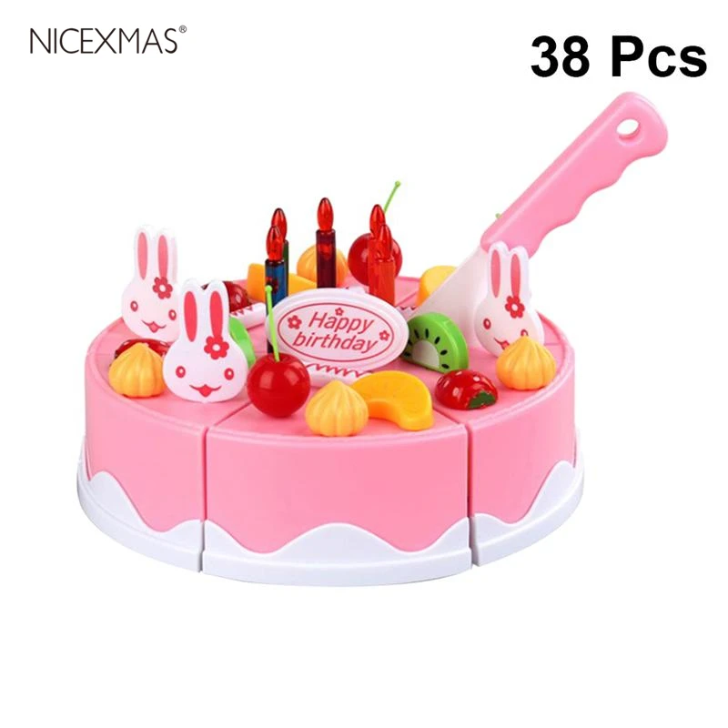 

38pcs/Set Birthday Cake Miniature Figures Food Simulation Play Toys Doll House Home Accessories DIY Children Kids toy