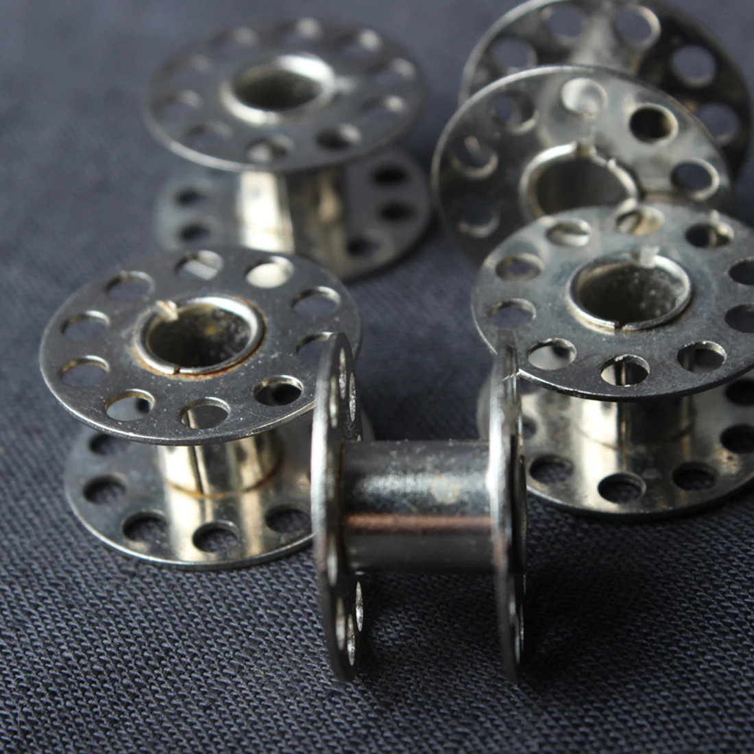 Buy Home New 10pcs 21mm Aluminum Bobbins Metal Spools