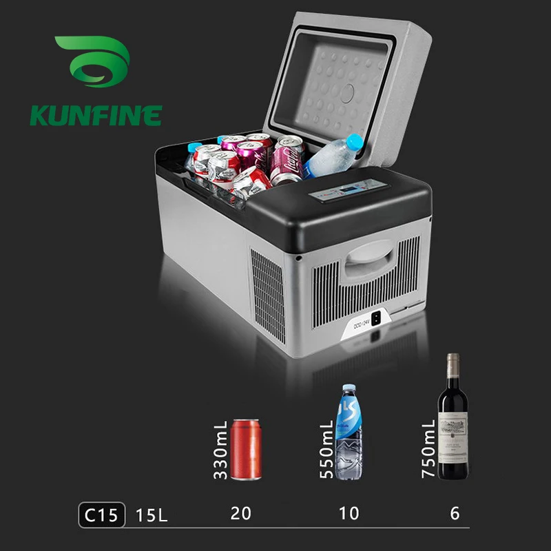 KUNFINE DC 12V24V 110-240V AC Car Refrigerator Multi-Function Fridge Compressor Vehicel Protable Refrigerator Freezer Cooler C15 (9)