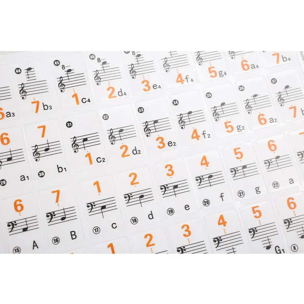 

yuker 1 set Piano Keyboard Music Key Note Stickers Decal Label For 61Keys 88Keys Child